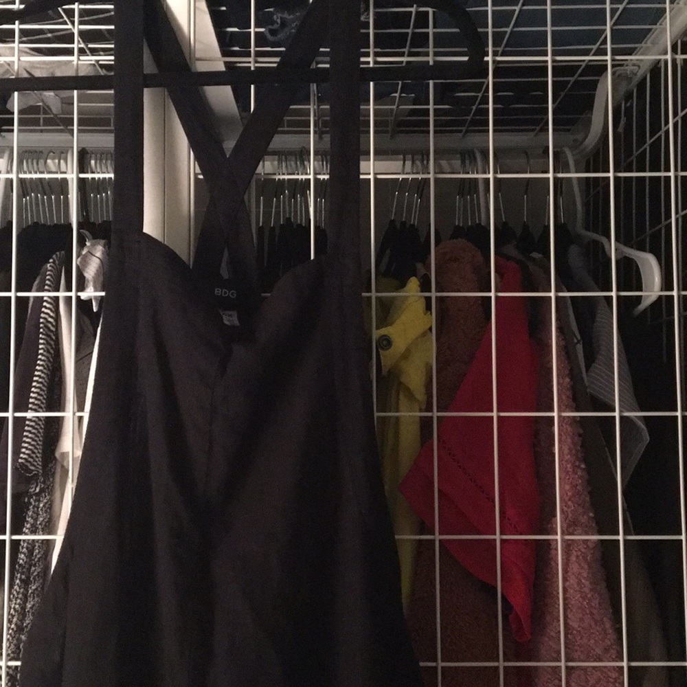 Black Linen UO overalls